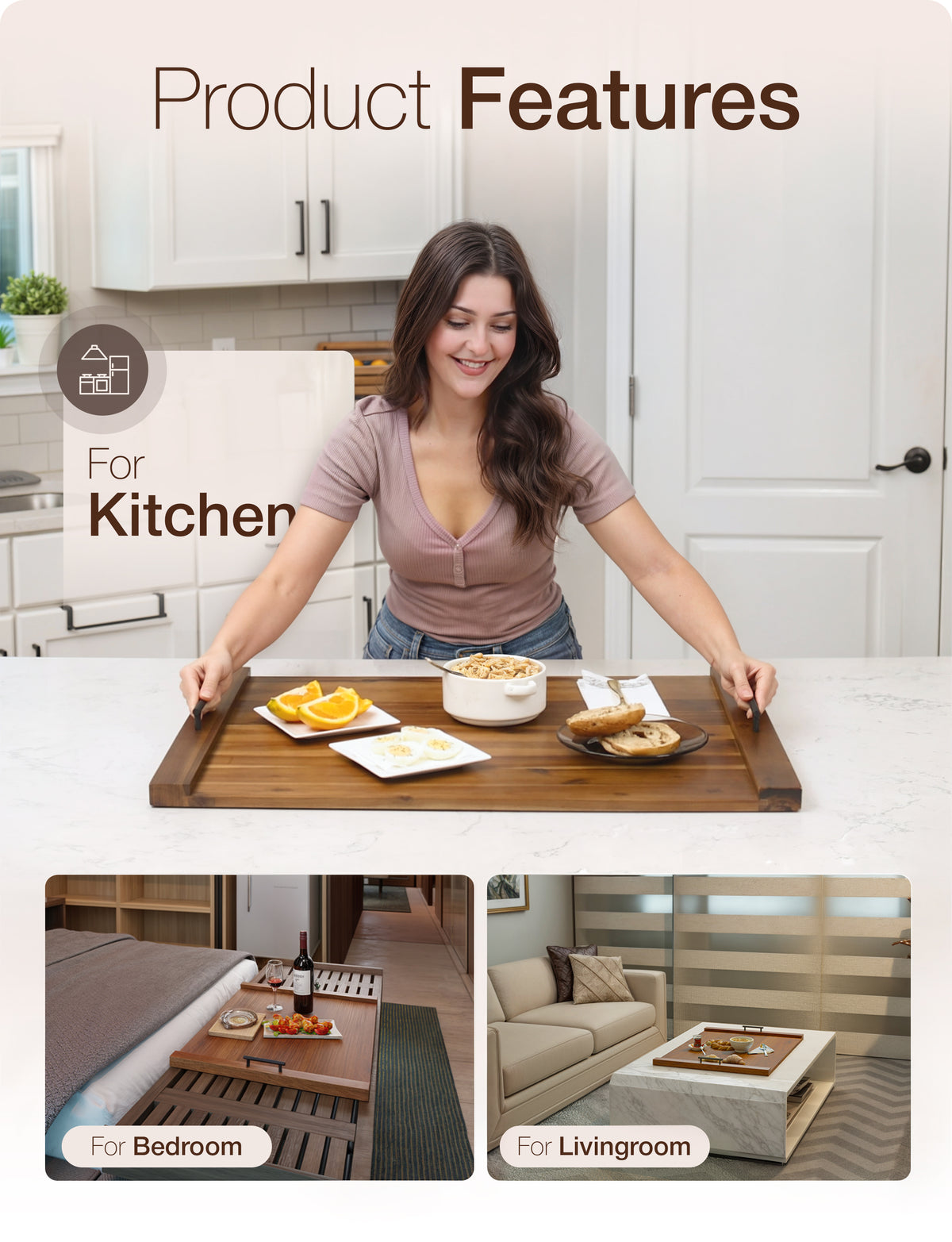 Acacia Stove Top Covers for Electric Stove, Handles, Walnut color-thumbmail-6