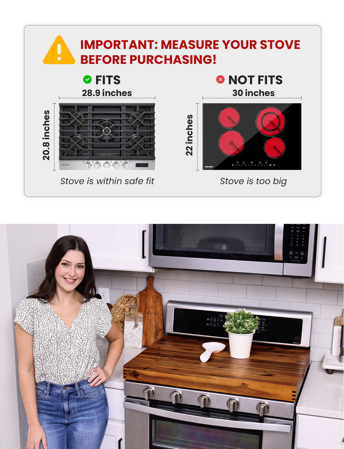 Stove Top Covers for Electric Stove, Noodle Board, 30”x22” (Outer)-thumbmail-7