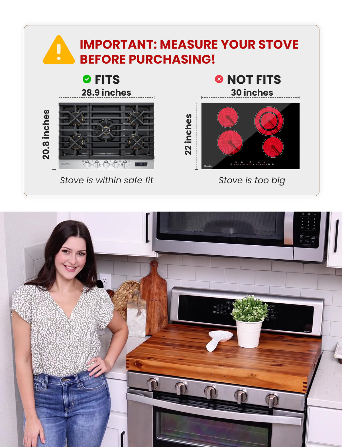 Stove Top Covers for Electric Stove, Noodle Board, 30”x22” (Outer)-thumbmail-6