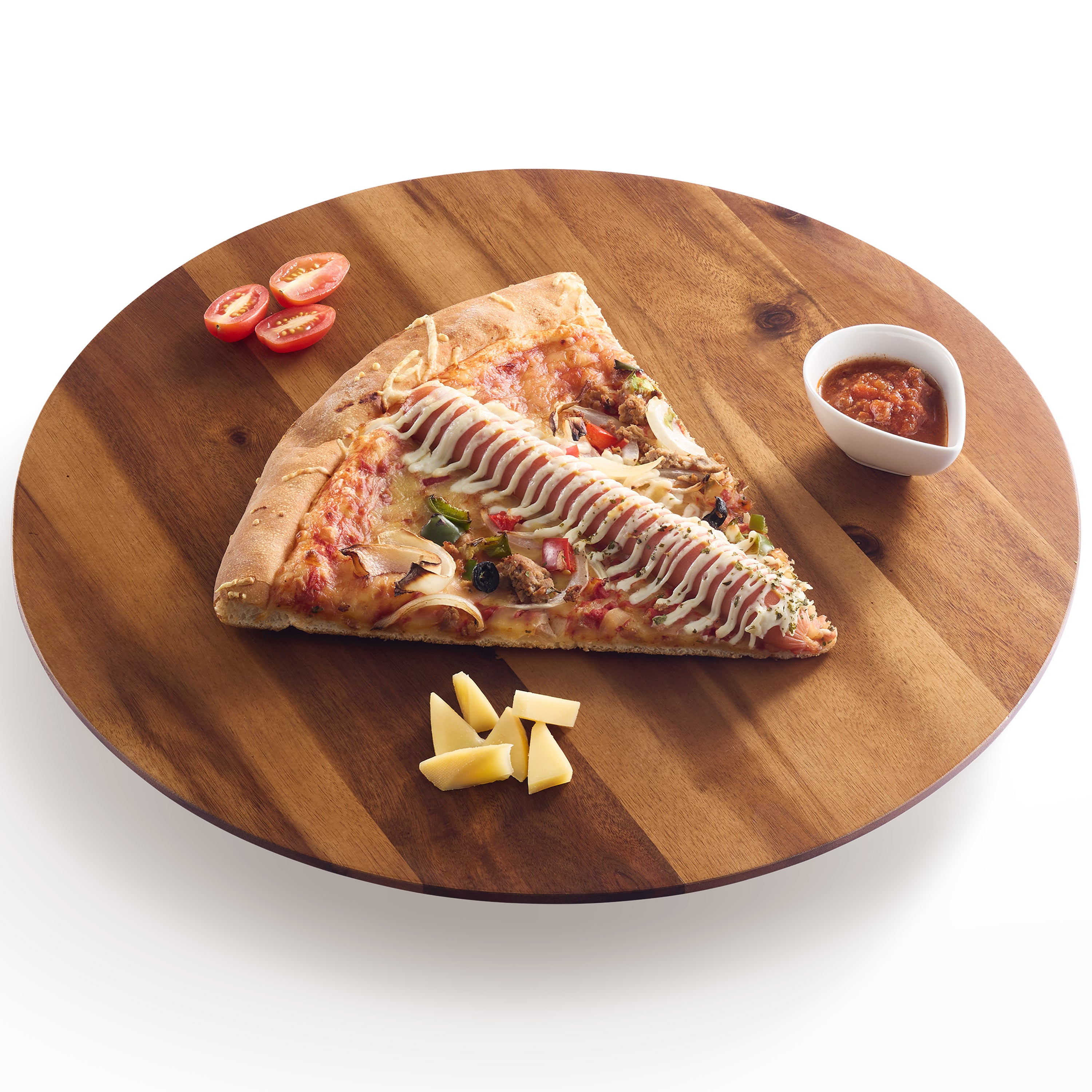 16" Wooden Lazy Susan Organizer for Cabinet, 360° Rotation, No Rim-thumbmail-1