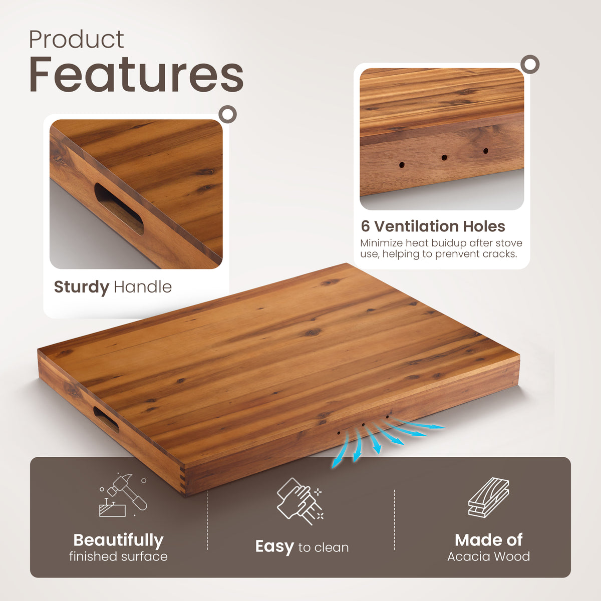 Stove Top Covers for Electric Stove, Noodle Board, 30”x22” (Outer)-thumbmail-3