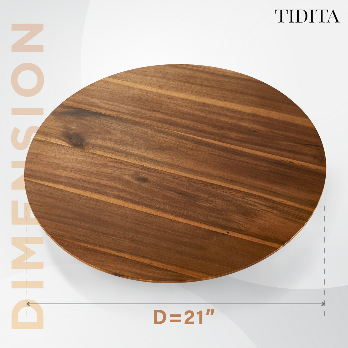 21" Acacia Wood Lazy Susan for Table Top, Swivel Charcuterie Board-thumbmail-4