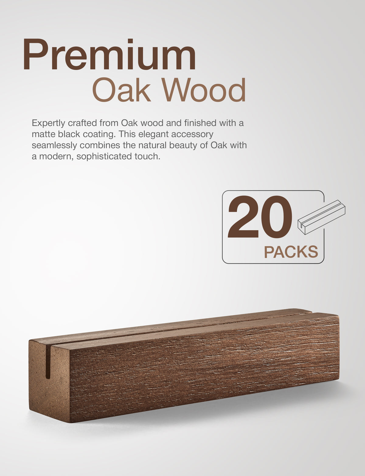 20PCS Oak Wood Place Card Holder for Acrylic Signs (Walnut color)-thumbmail-5