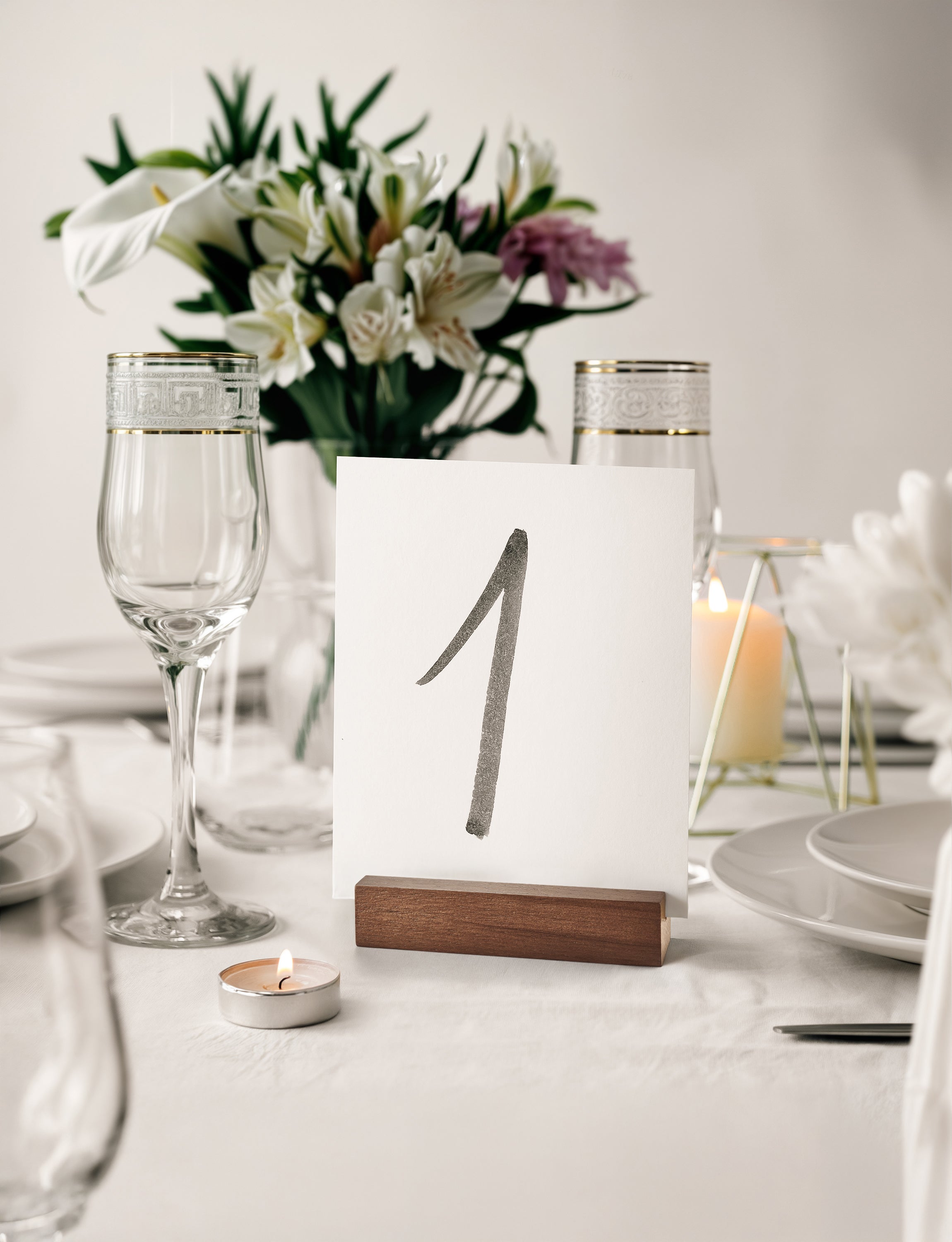 20PCS Oak Wood Place Card Holder for Acrylic Signs (Walnut color)-thumbmail-2