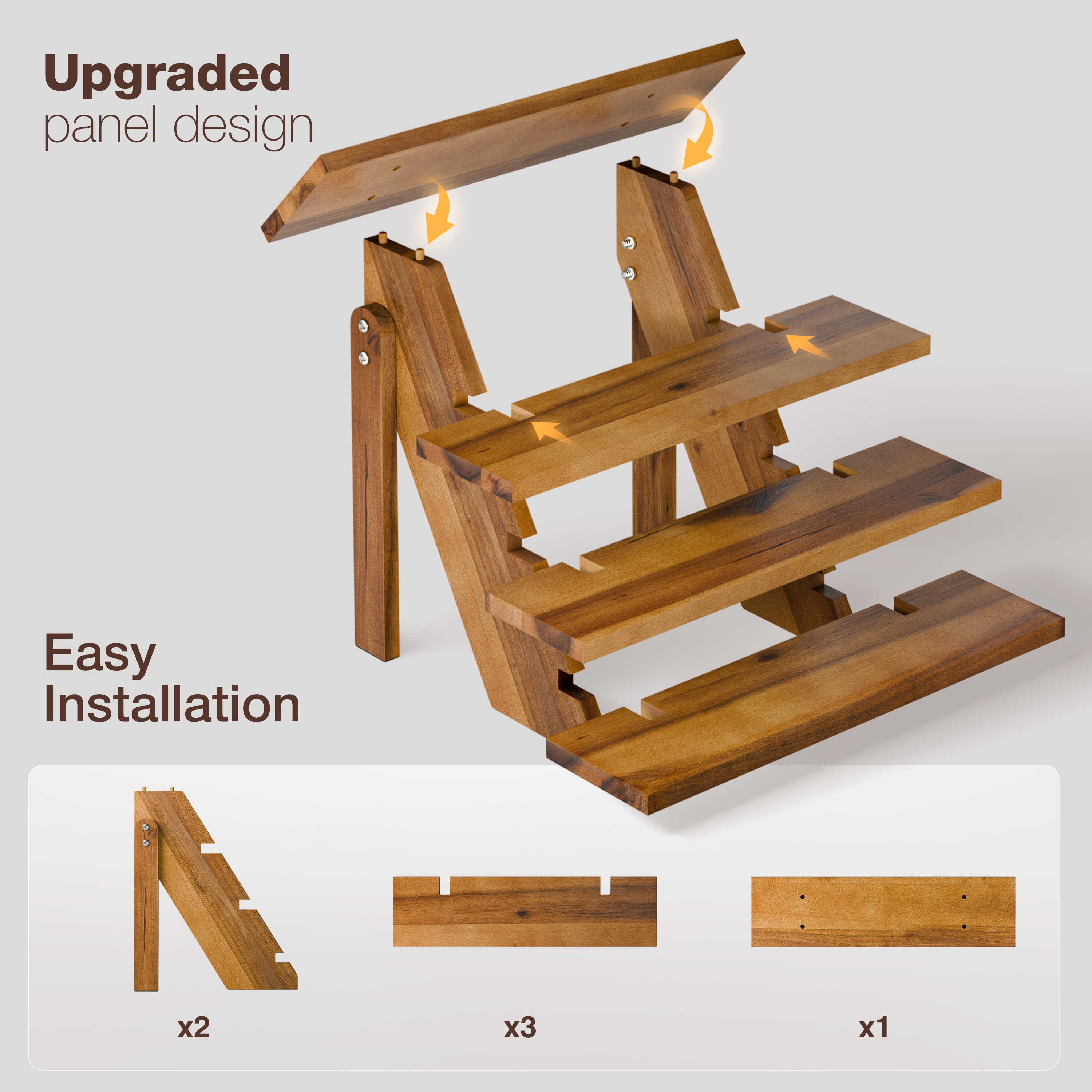 Wooden 4-Tier Cupcake Display Stand, Easy Assembly, Non-Skid Pads-thumbmail-2