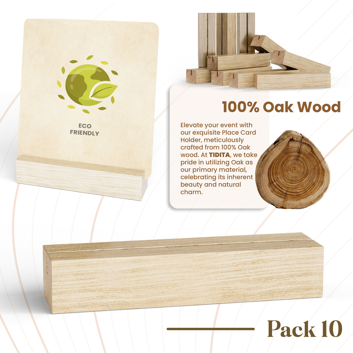 10PCS Oak Wood Place Card Holder for Acrylic Signs, Picture Display-thumbmail-6