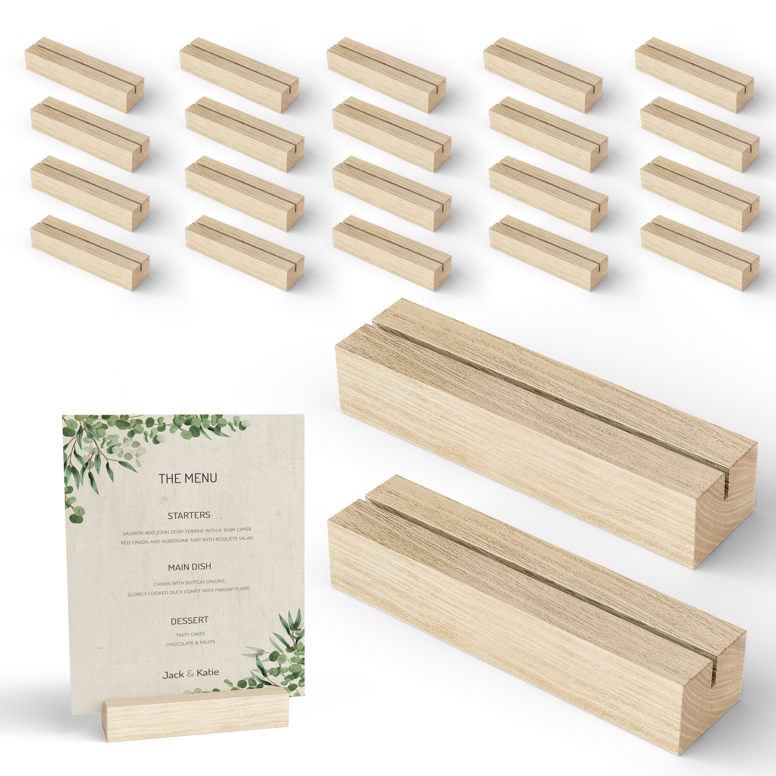 20PCS Oak Wood Place Card Holder for Acrylic Signs, Picture Display-thumbmail-1