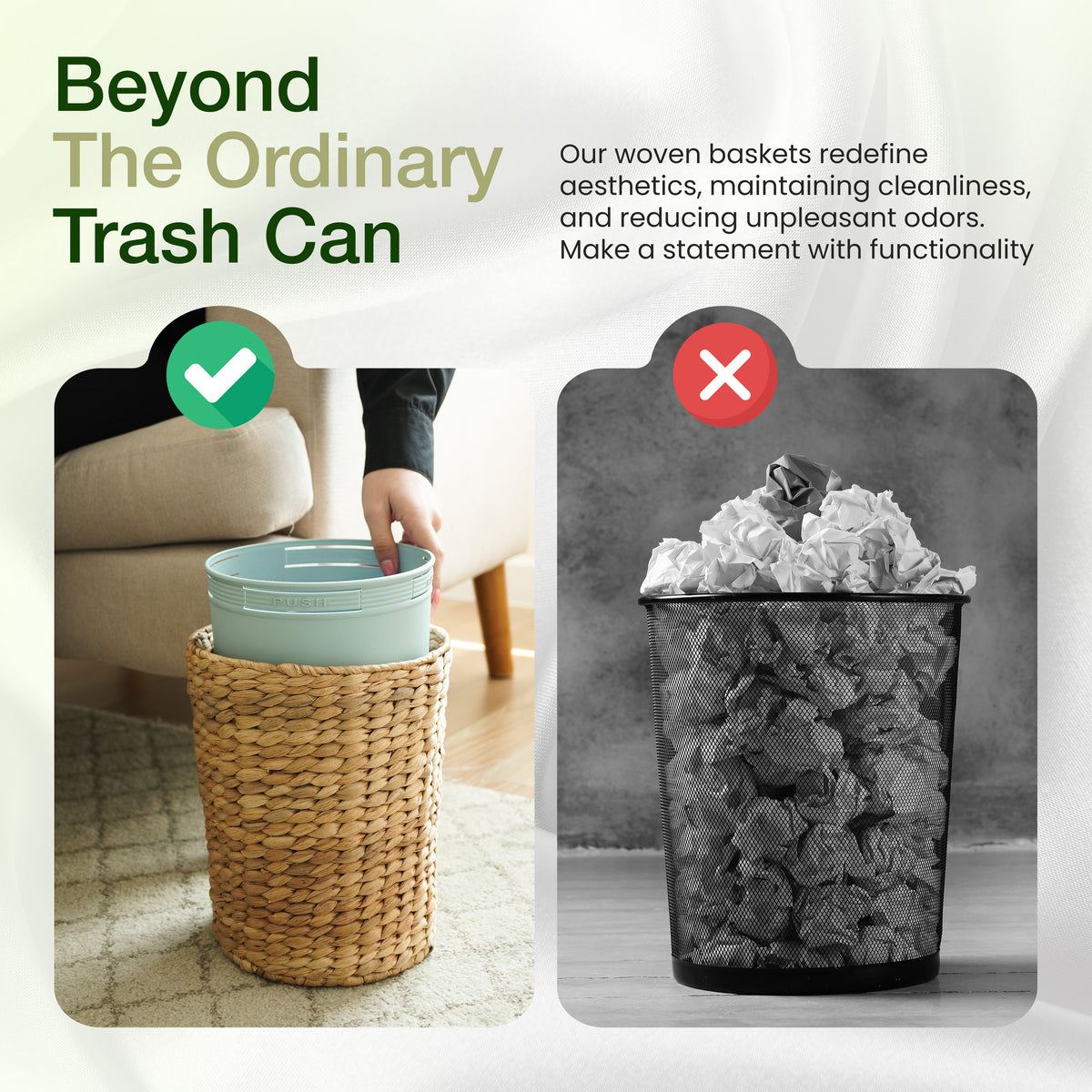 Water Hyacinth Bathroom Garbage Can with a Lid, 2 Gallon Capacity-thumbmail-6