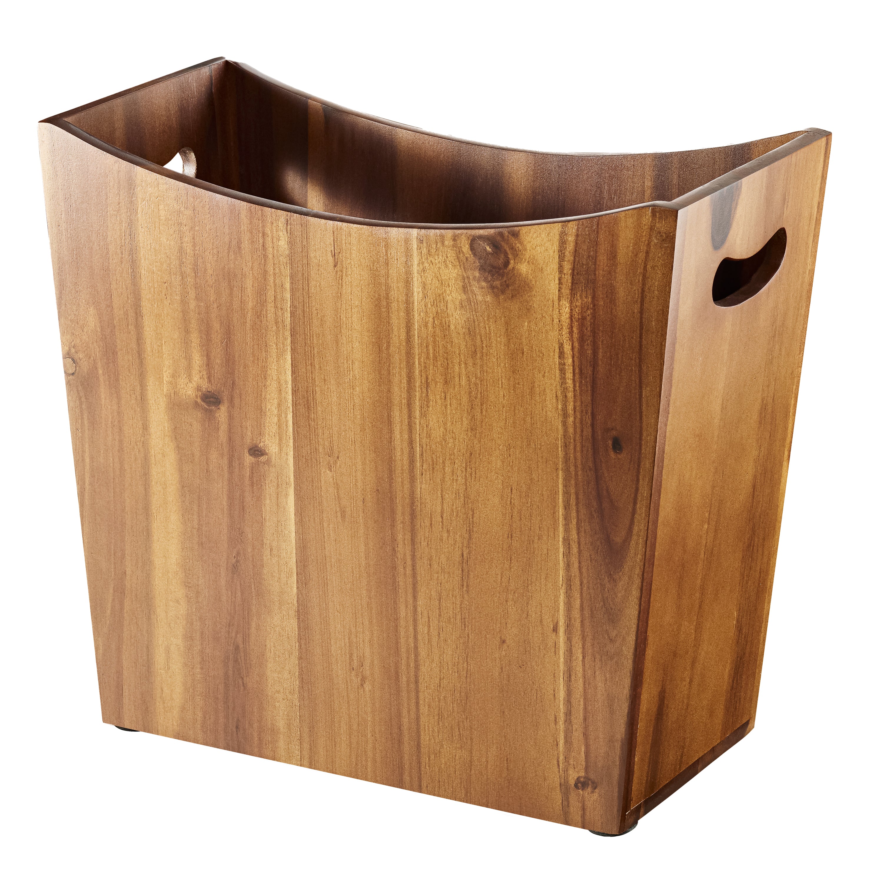 3-Gallon Wood Trash Can with Handles for Kitchen, Bathroom, Office-thumbmail-1