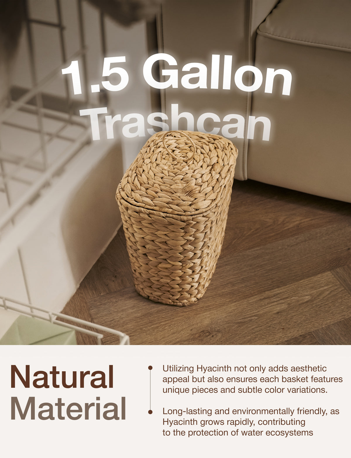 1.5 Gallon Wicker Wastebasket with Lid, Woven from Water Hyacinth-thumbmail-4