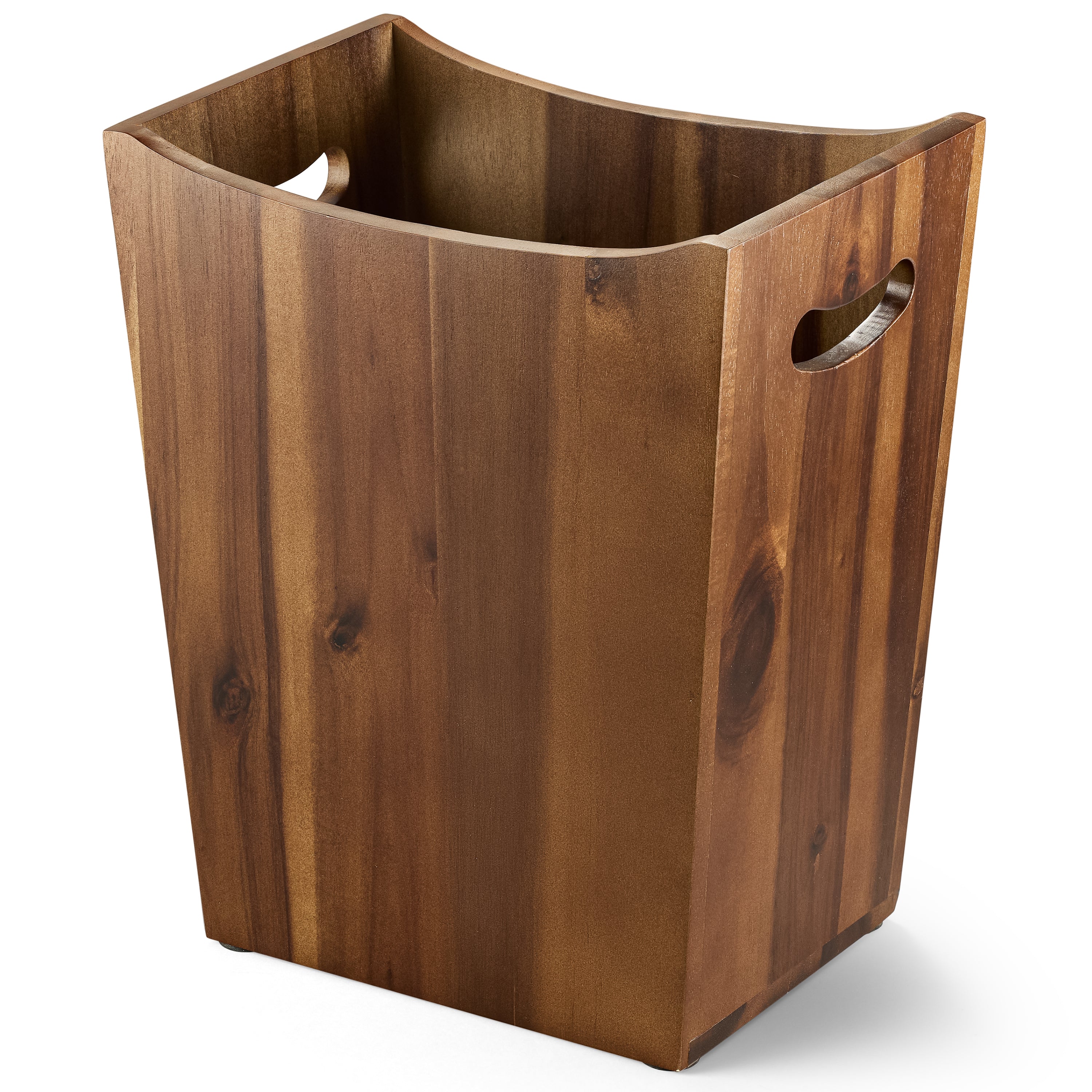 2 Gallon Rectangular Wastebasket with Built-in Handles, Walnut Color-thumbmail-1
