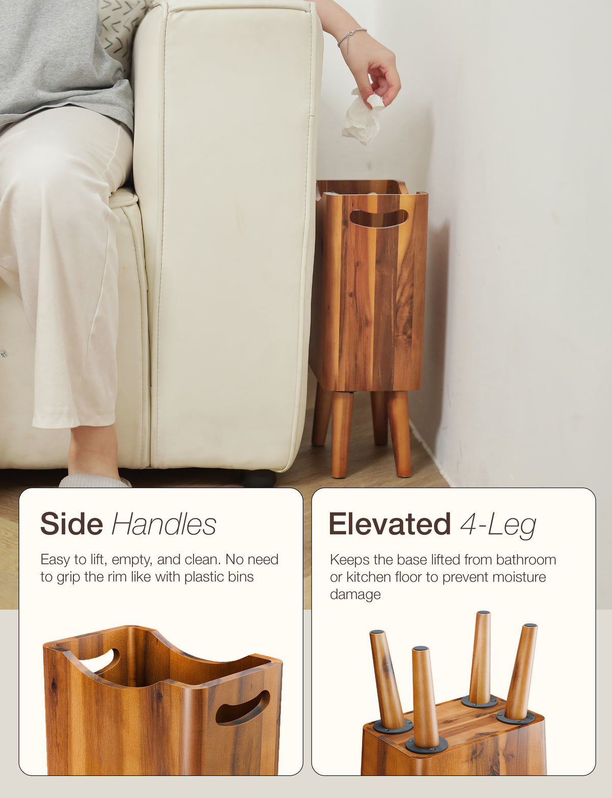 1.5 Gallons Wood Trash Can with Removable Legs and Side Handles-thumbmail-4