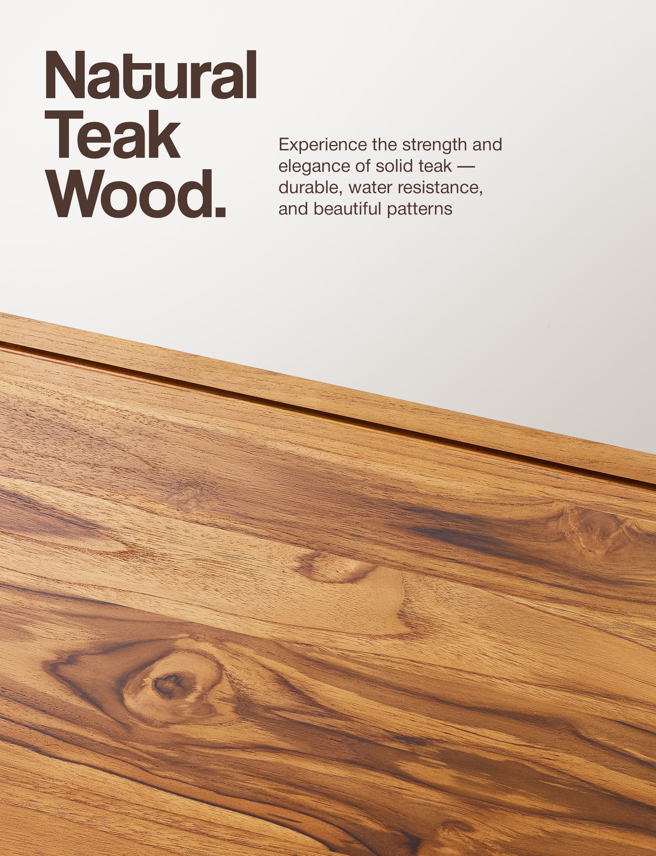 Teak Wood Cutting Board with Lip, 24” x 18”, Handles, Easy Assemble-thumbmail-4
