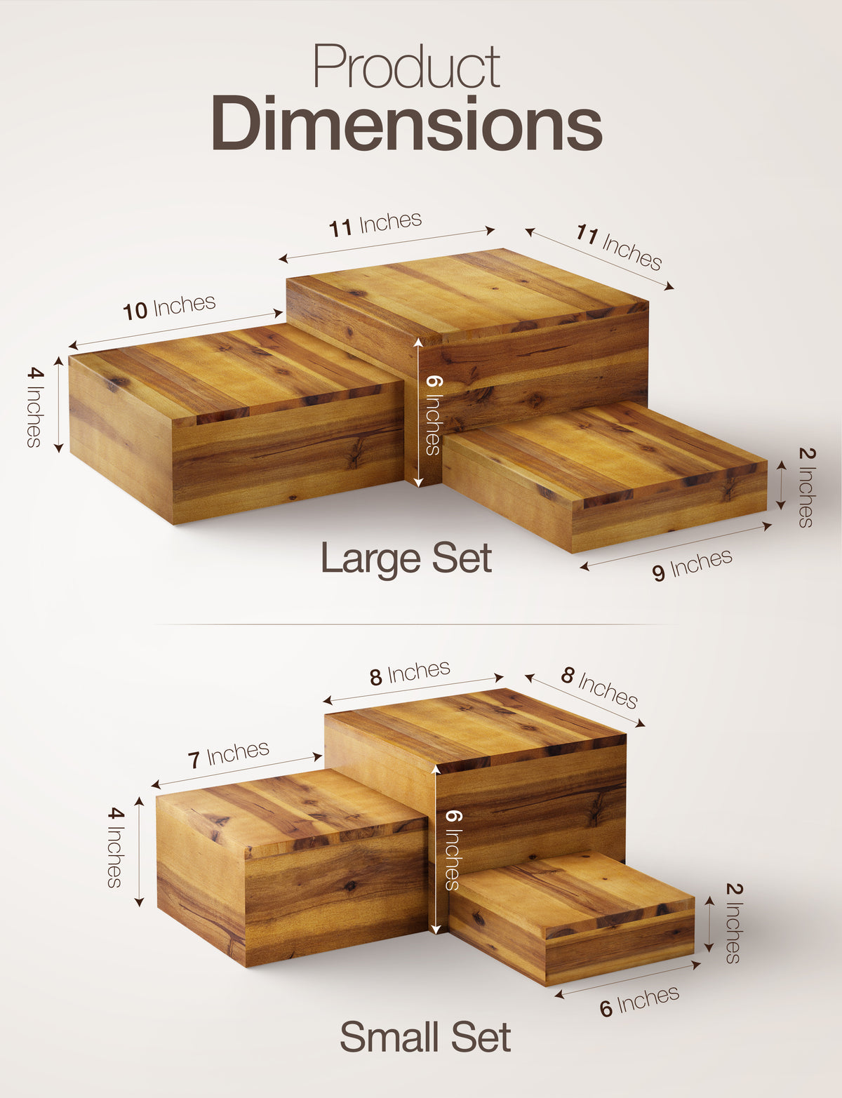 6PCS Wooden Buffet Riser and Stands with Hollow Bottom, No Assembly-thumbmail-4
