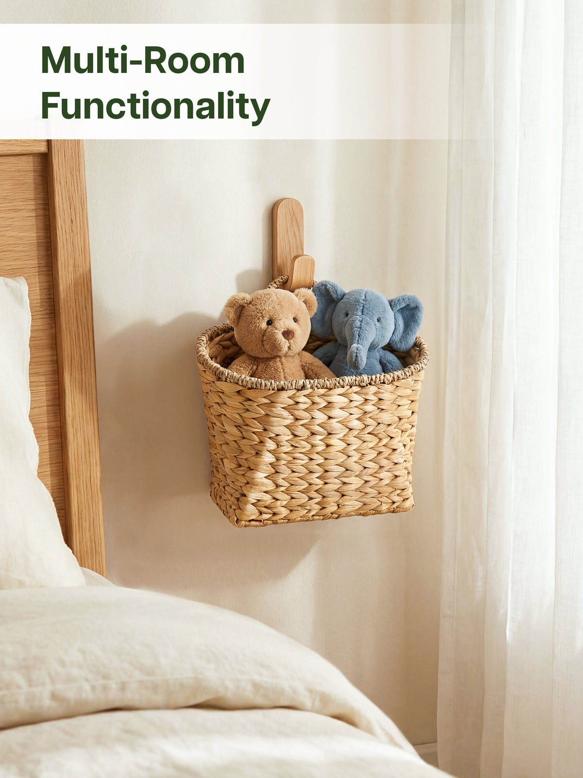 Set of 2 Wicker Wall Baskets, Woven Hanging Basket, Large Capacity-thumbmail-7