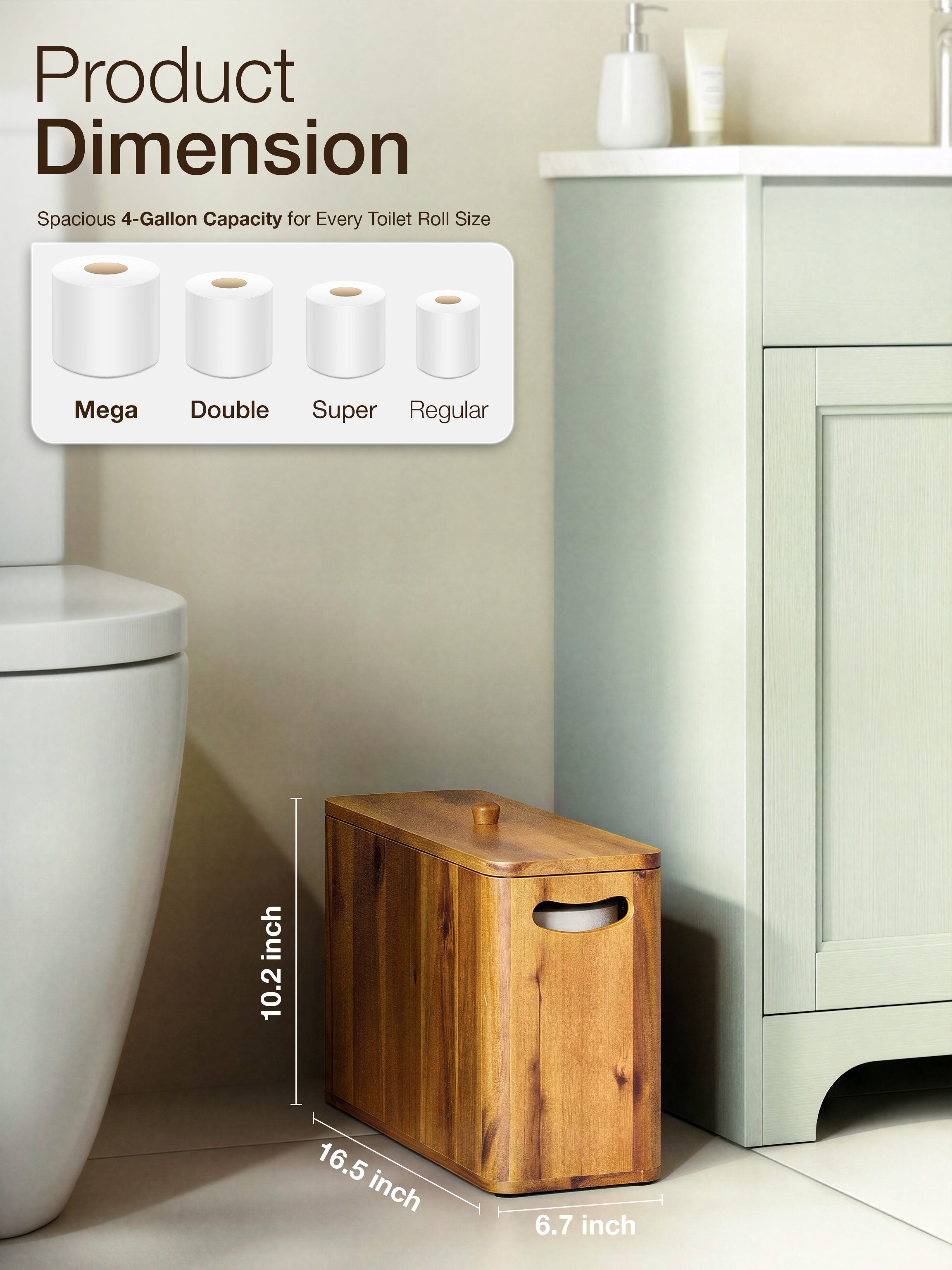 4-Gallon Toilet Paper Storage with Lid and Handles, Fit 6 Mega Rolls-thumbmail-3