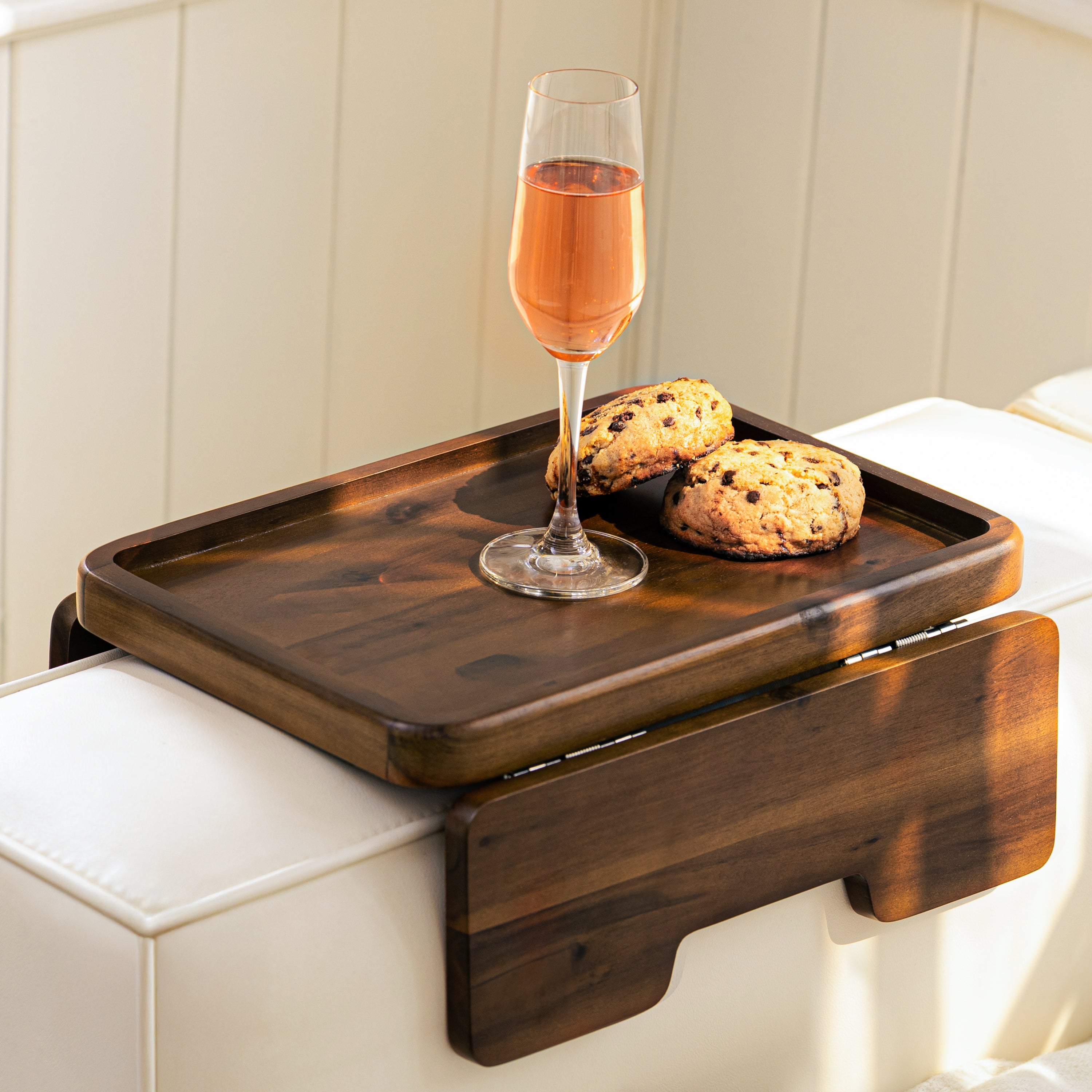 Reg Sofa Arm Tray 4 Hinges - Walnut color-thumbmail-1
