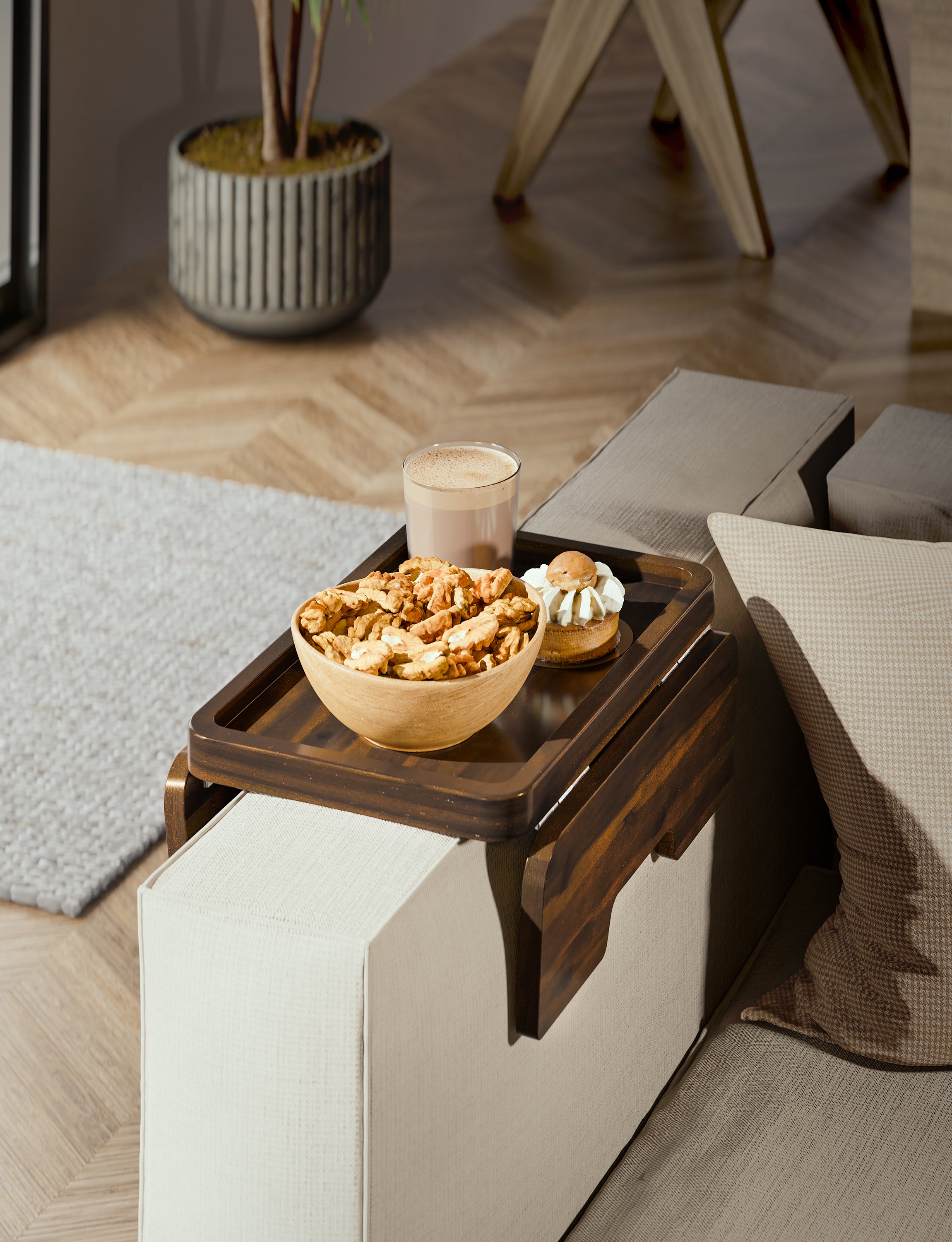 Reg Sofa Arm Tray 4 Hinges - Walnut color-thumbmail-6