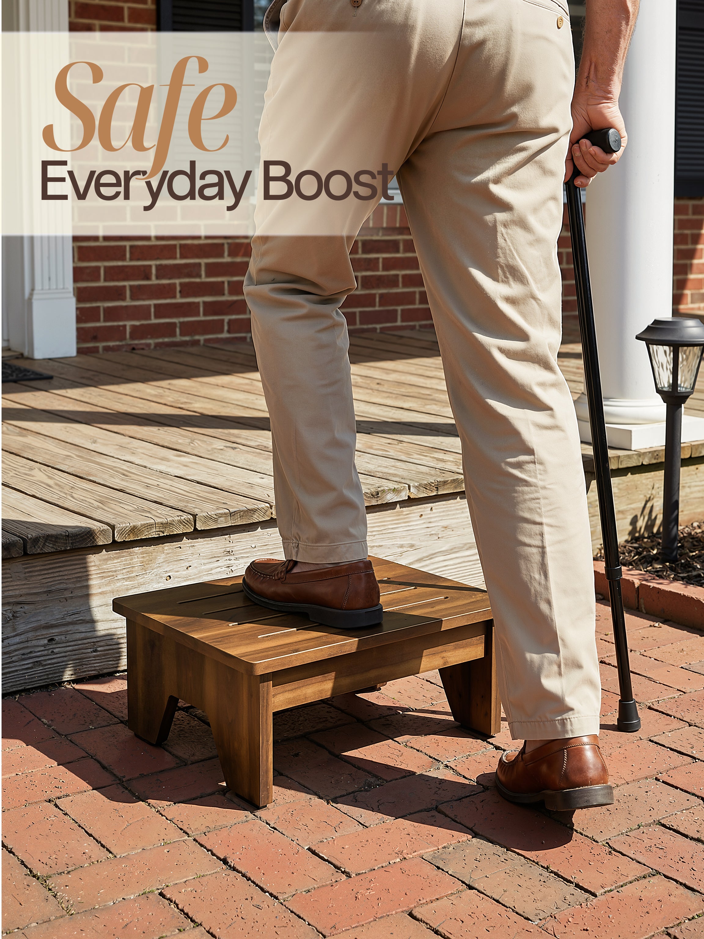 6.5" One Step Stool for Adult - Walnut color-thumbmail-4