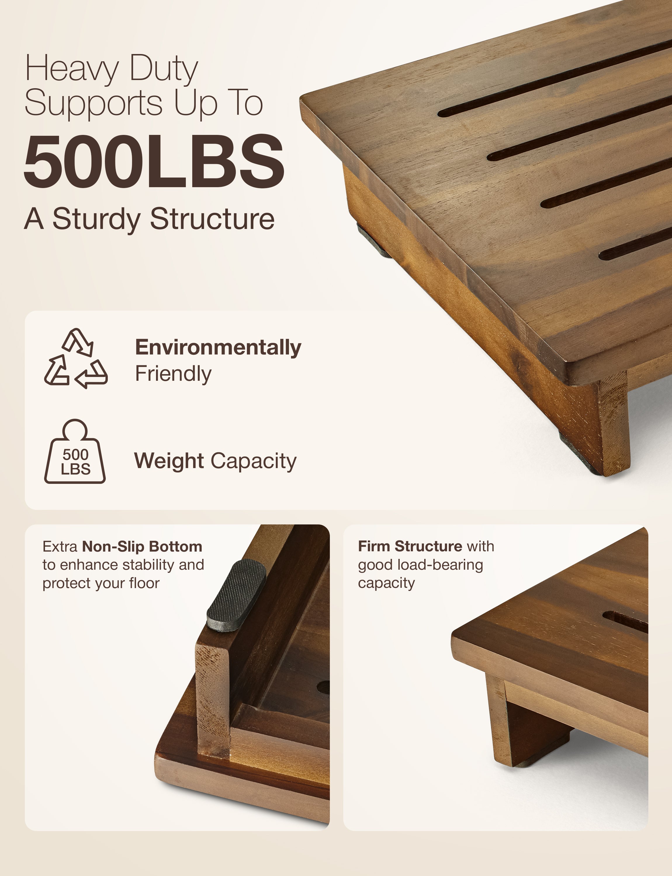 3.5" One Step Stool for Adult - Walnut color-thumbmail-3