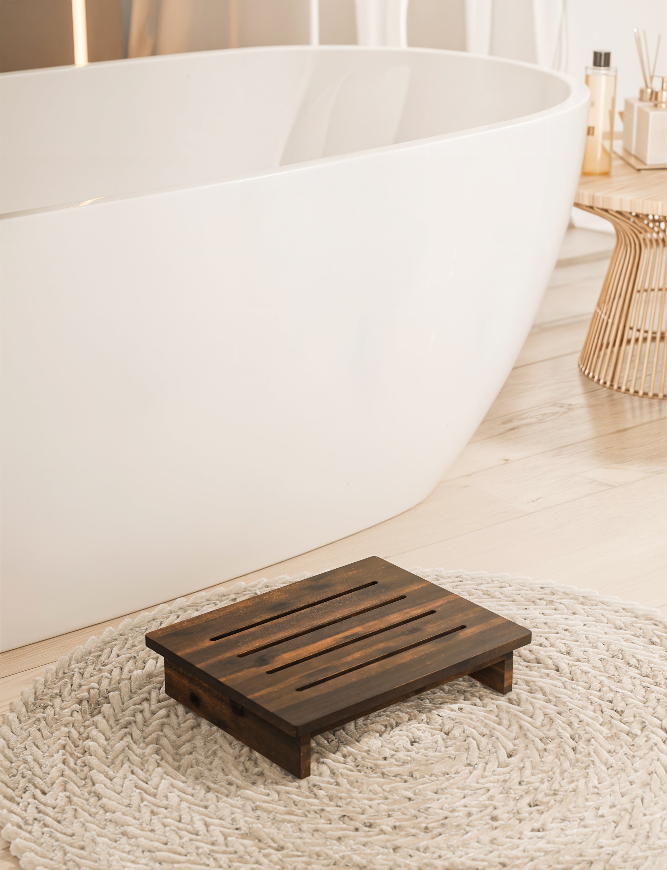 3.5" One Step Stool for Adult - Walnut color-thumbmail-6