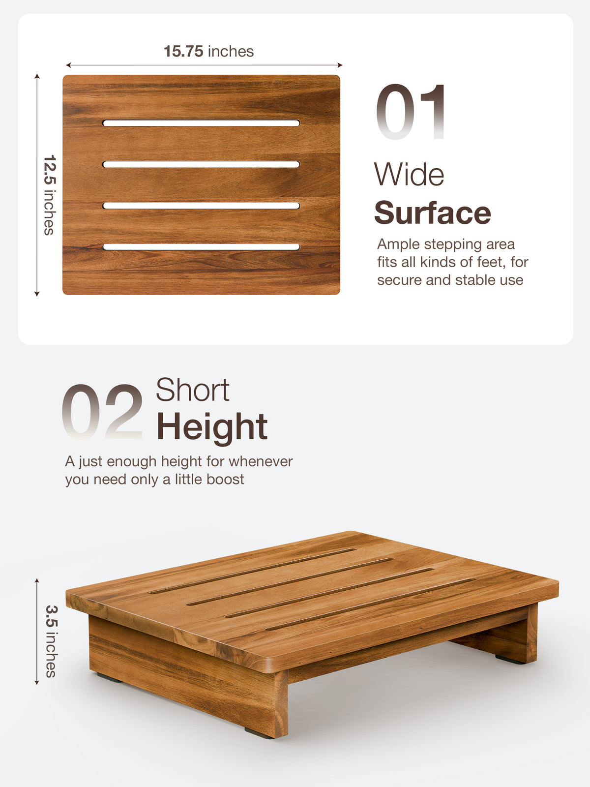 3.5" One Step Stool for Adult - Acacia color-thumbmail-5