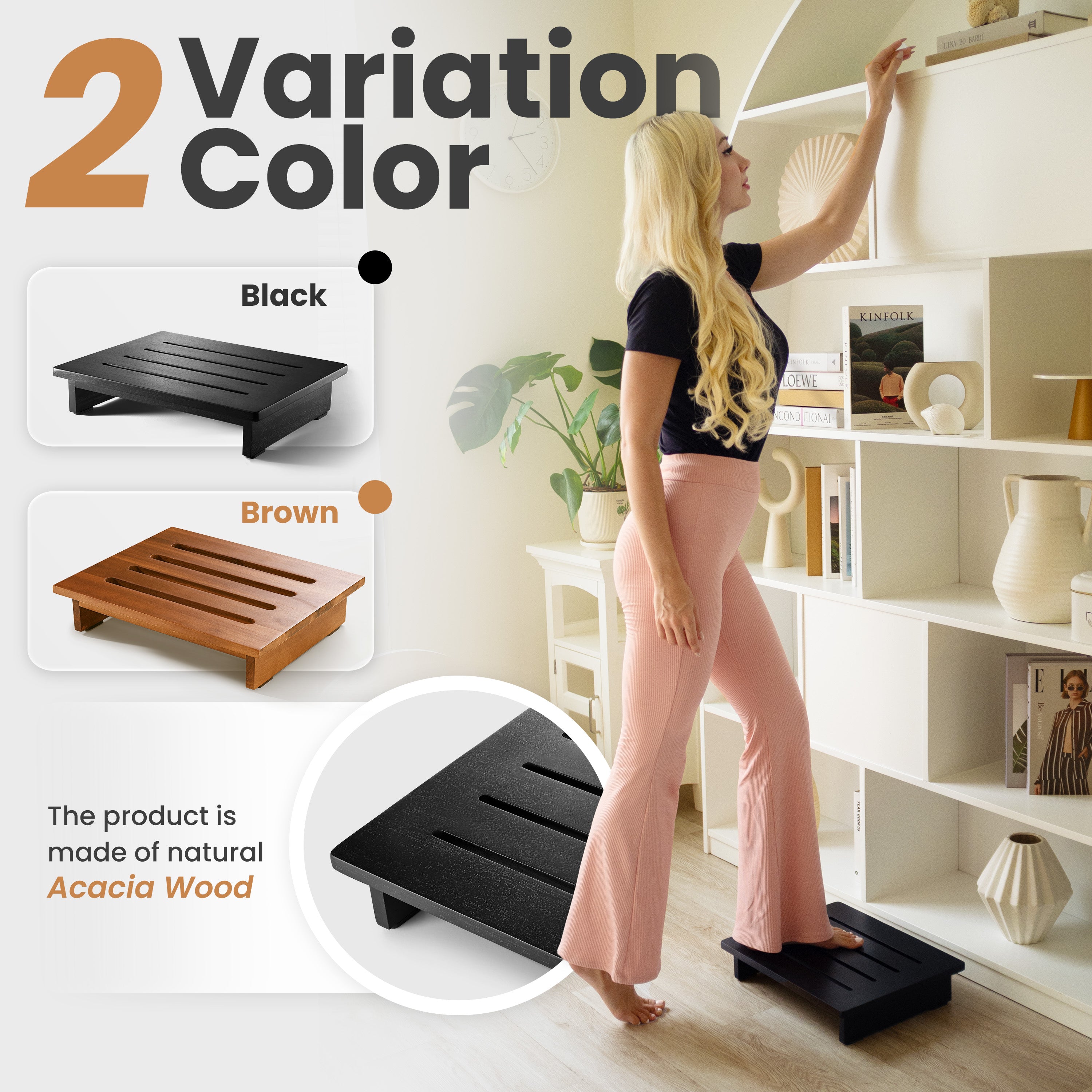 3.5" One Step Stool for Adult - Black color-thumbmail-5