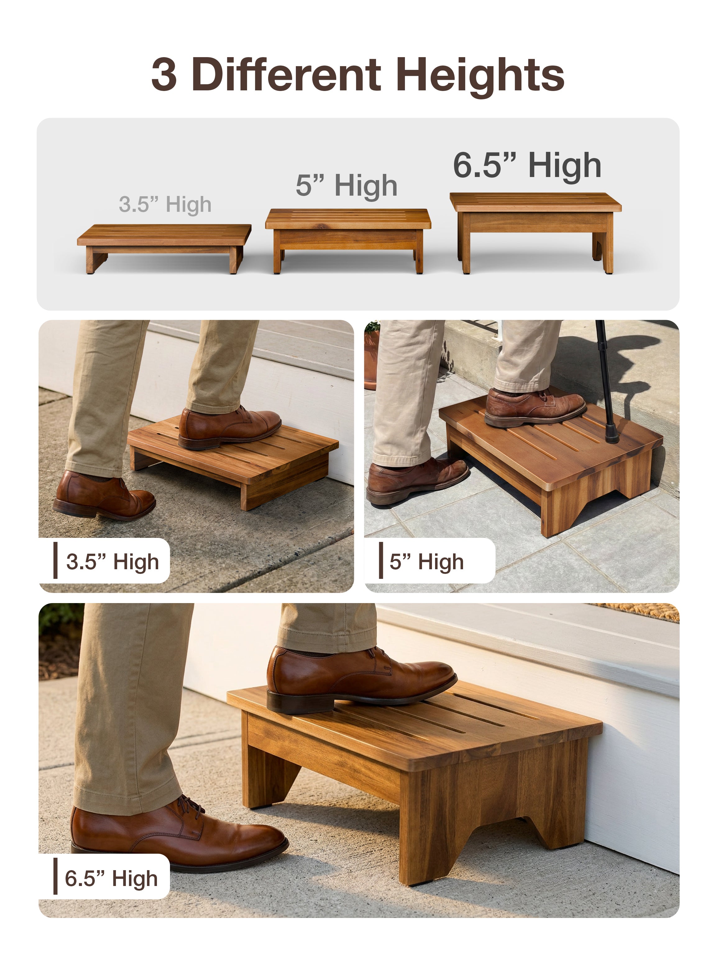 5" One Step Stool for Adult - Walnut color-thumbmail-5