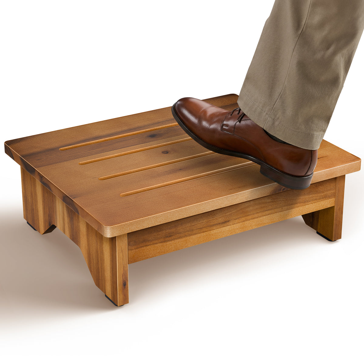 5" One Step Stool for Adult - Acacia color-thumbmail-1