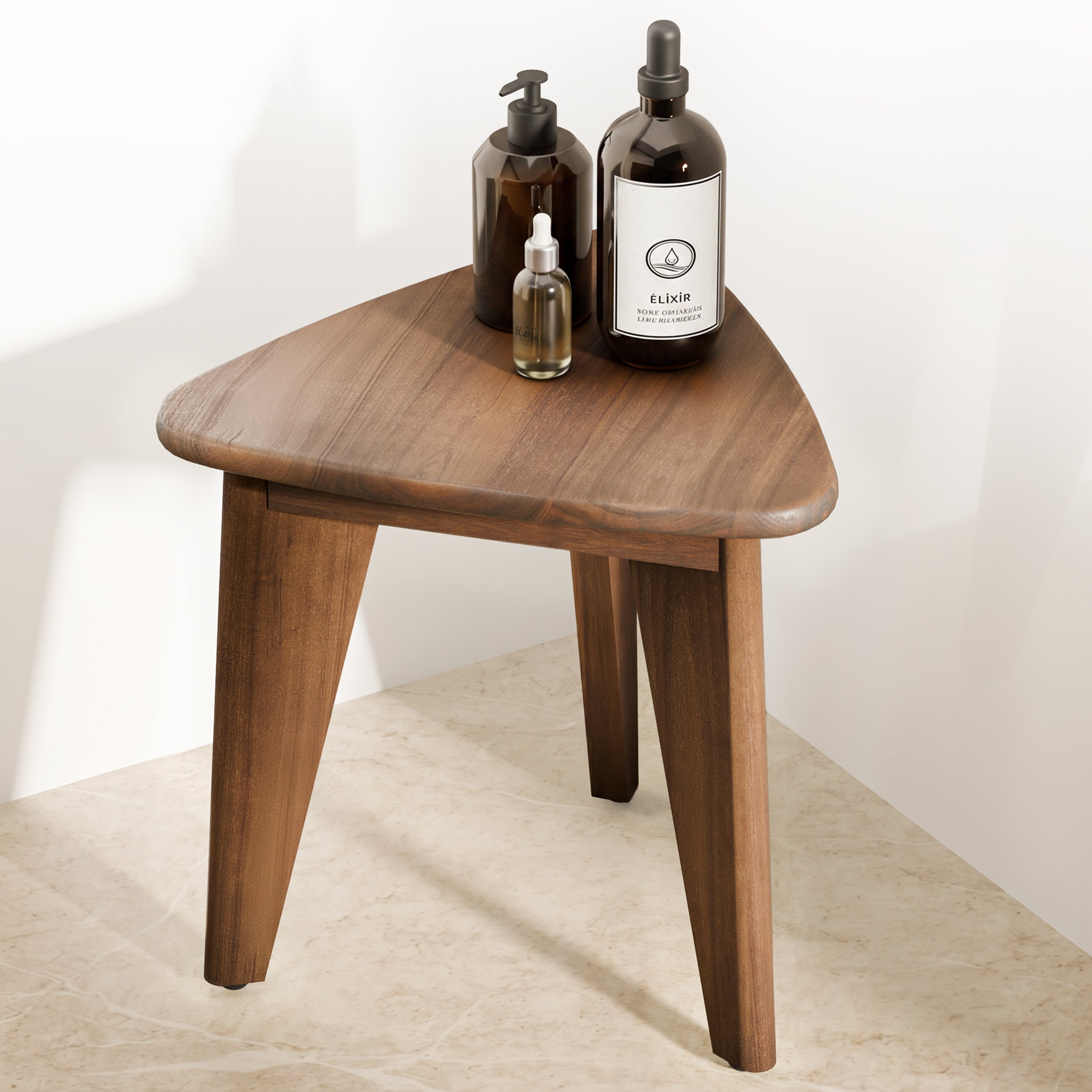 18" Shower Corner Shelf 3 Legs - Acacia-thumbmail-3