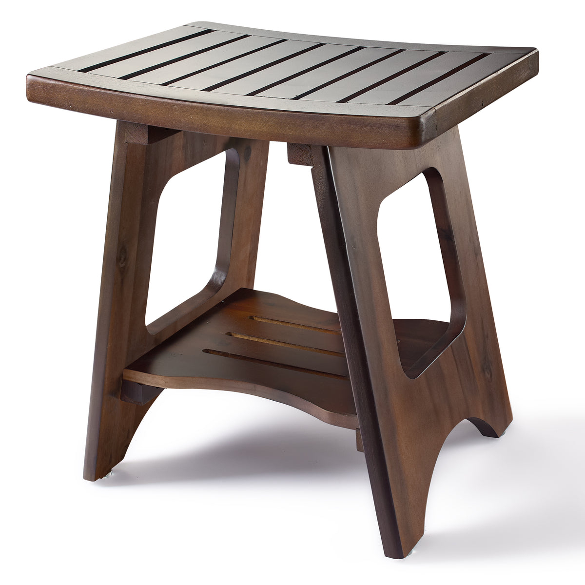 18" Reg shower bench stool - Walnut color-thumbmail-1