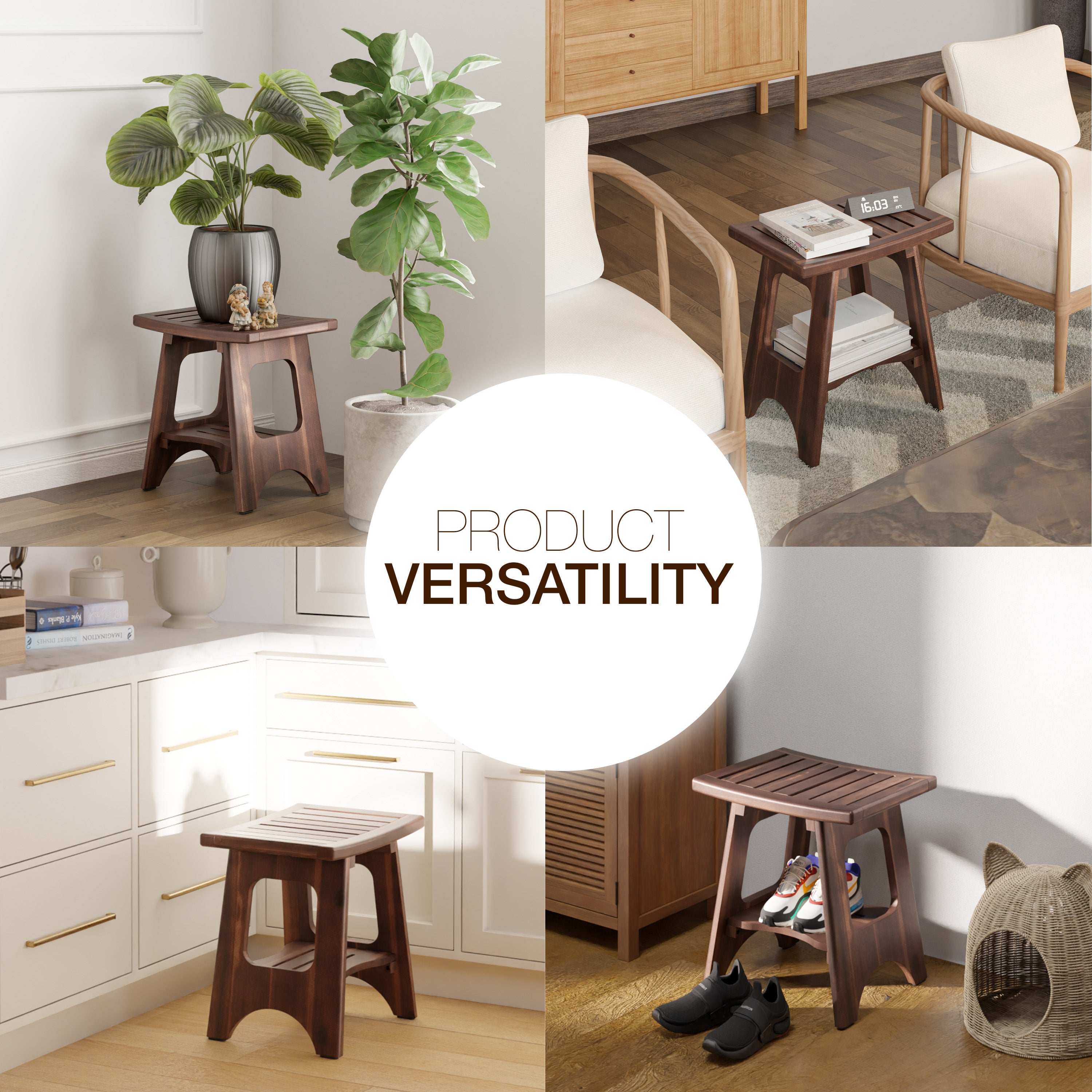 18" Reg shower bench stool - Walnut color-thumbmail-6