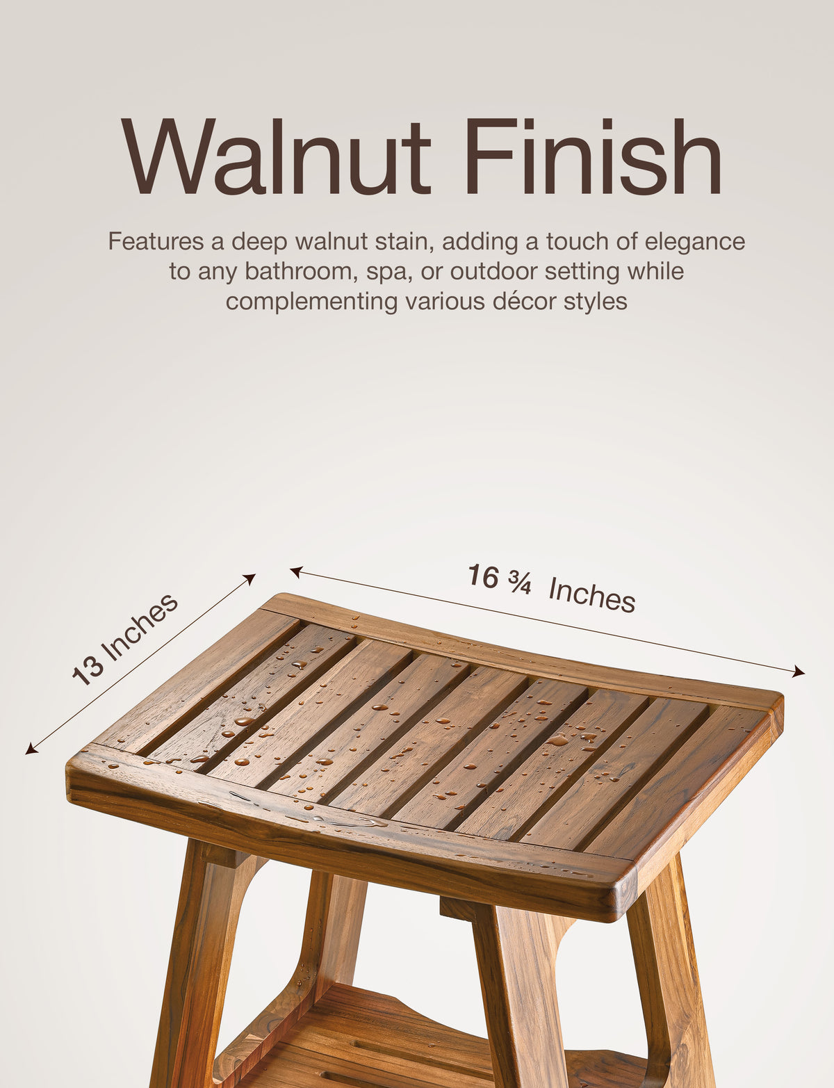 18" Teak reg shower bench stool - Teak color-thumbmail-4