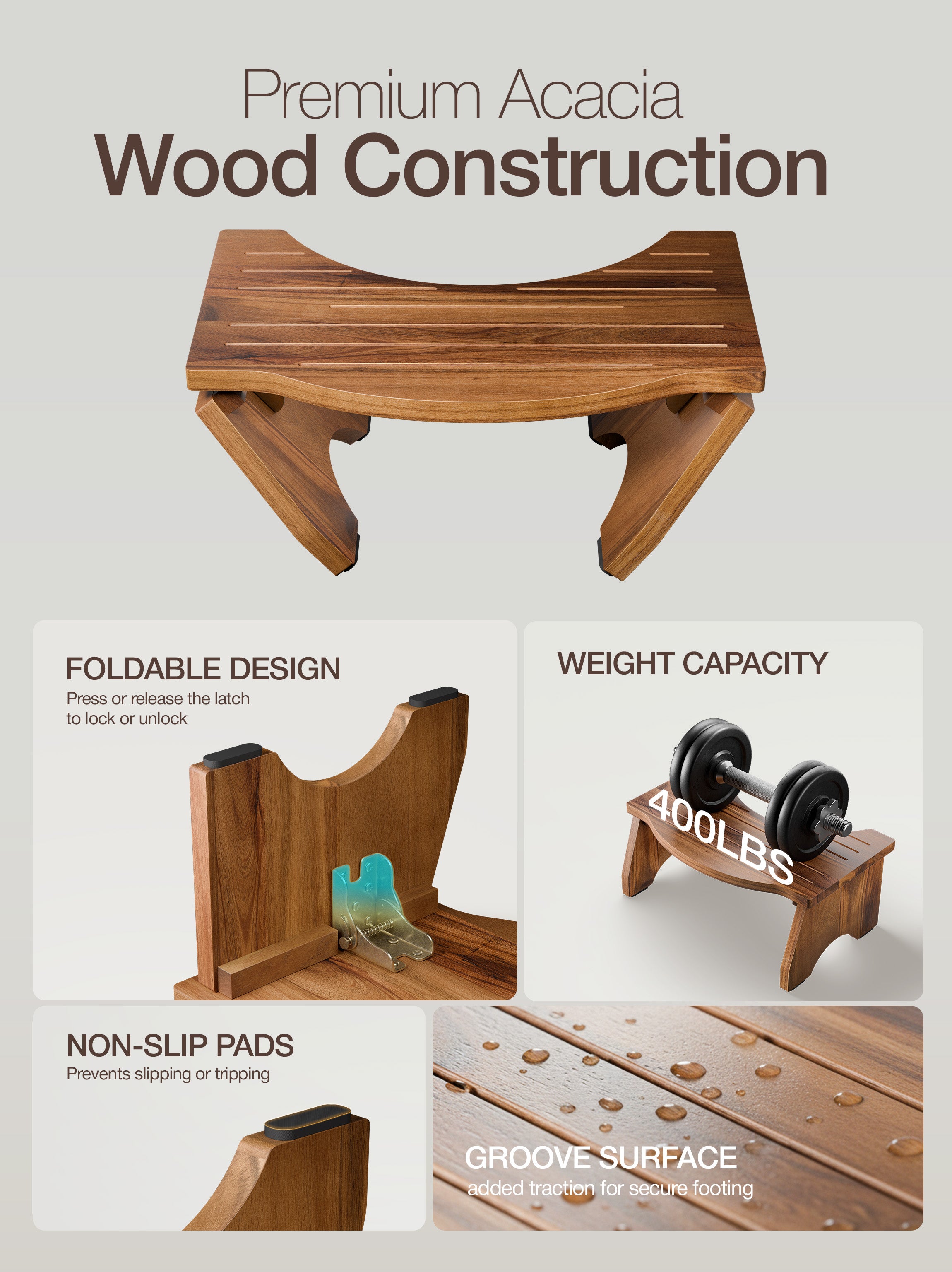 Foldable Toilet Stool, Acacia Wood Poop Stool For Adults, 7.2"H-thumbmail-4