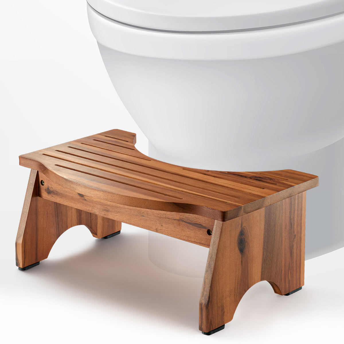 7" Toilet Step Stool for Adult - Acacia color