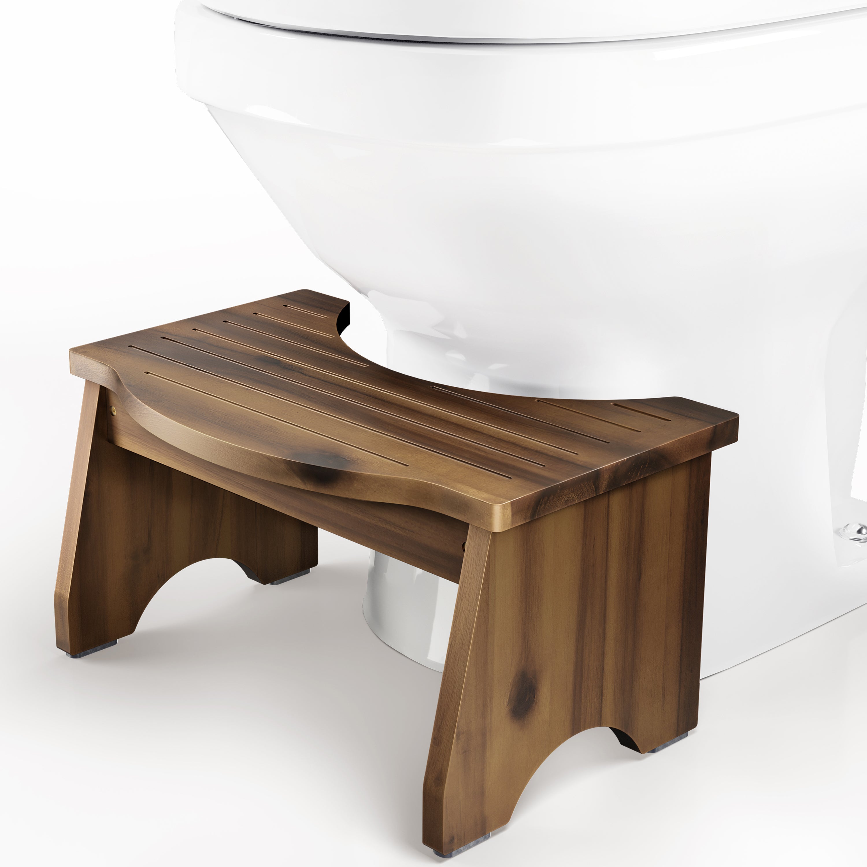 9" Toilet Step Stool for Adult - Walnut color