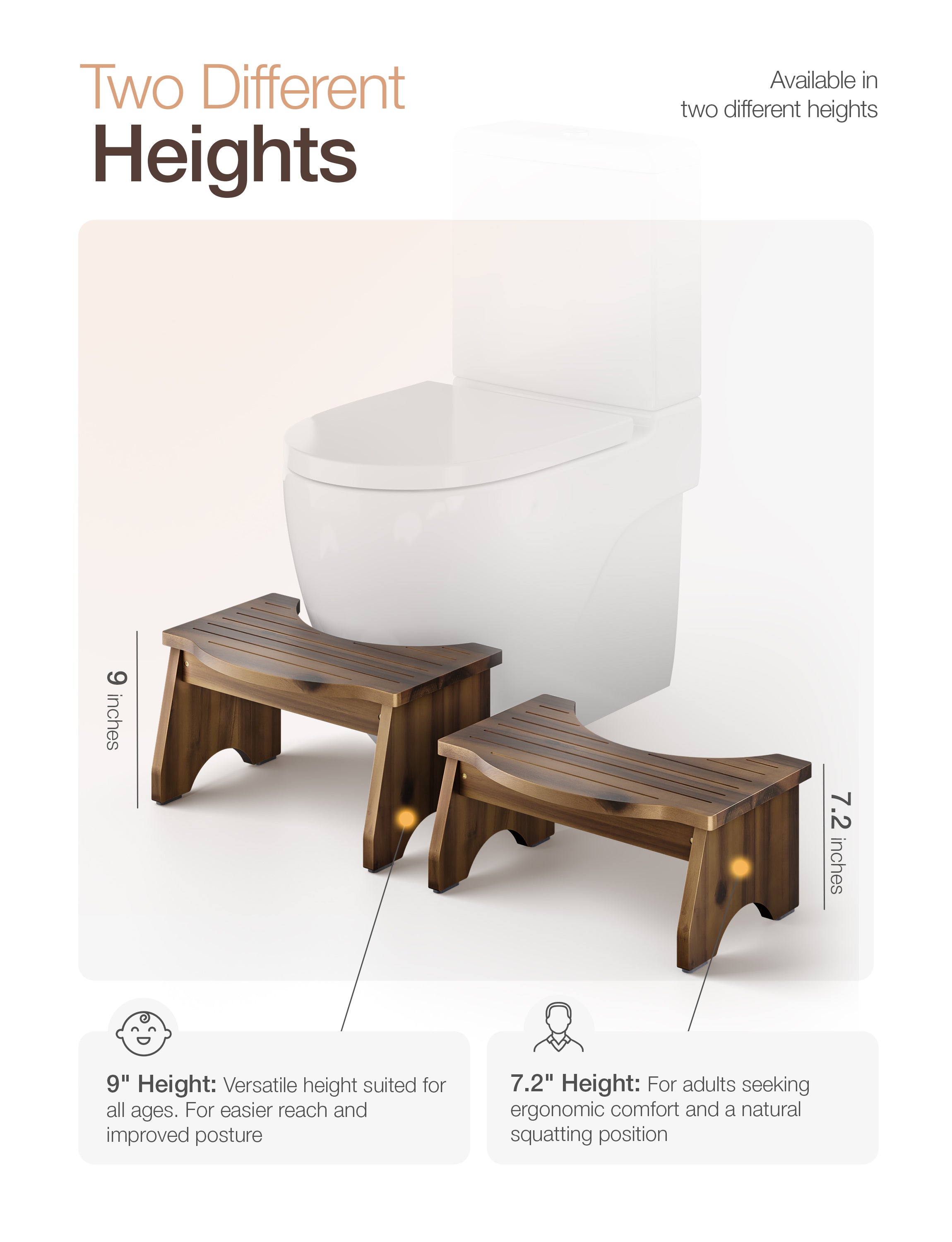 9" Toilet Step Stool for Adult - Walnut color-thumbmail-5