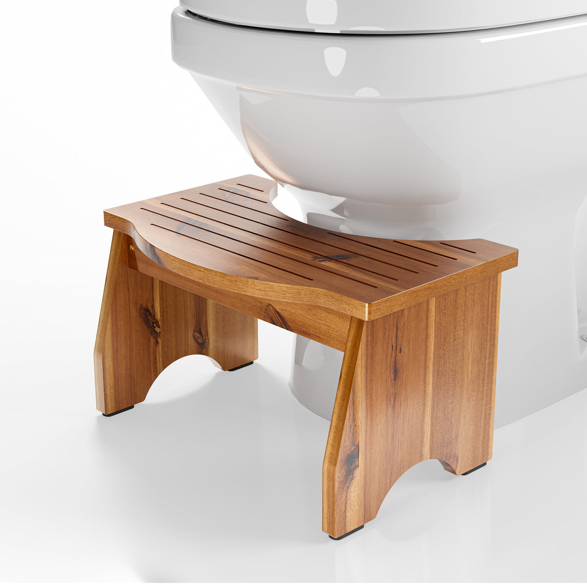 9" Toilet Step Stool for Adult - Acacia color