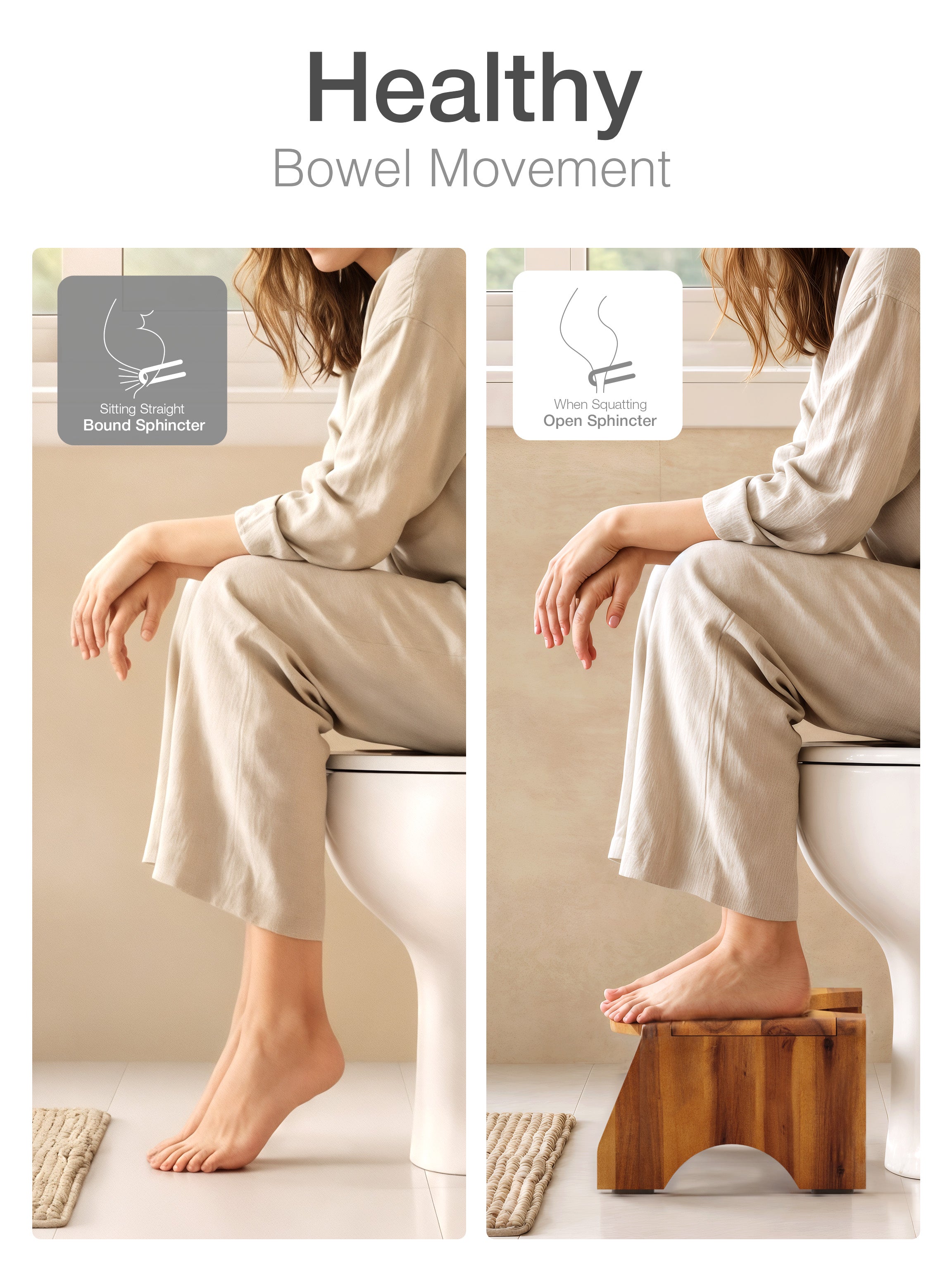 7"Toilet Step Stool Foldable for Adult ( round edge ) - Acacia color-thumbmail-5