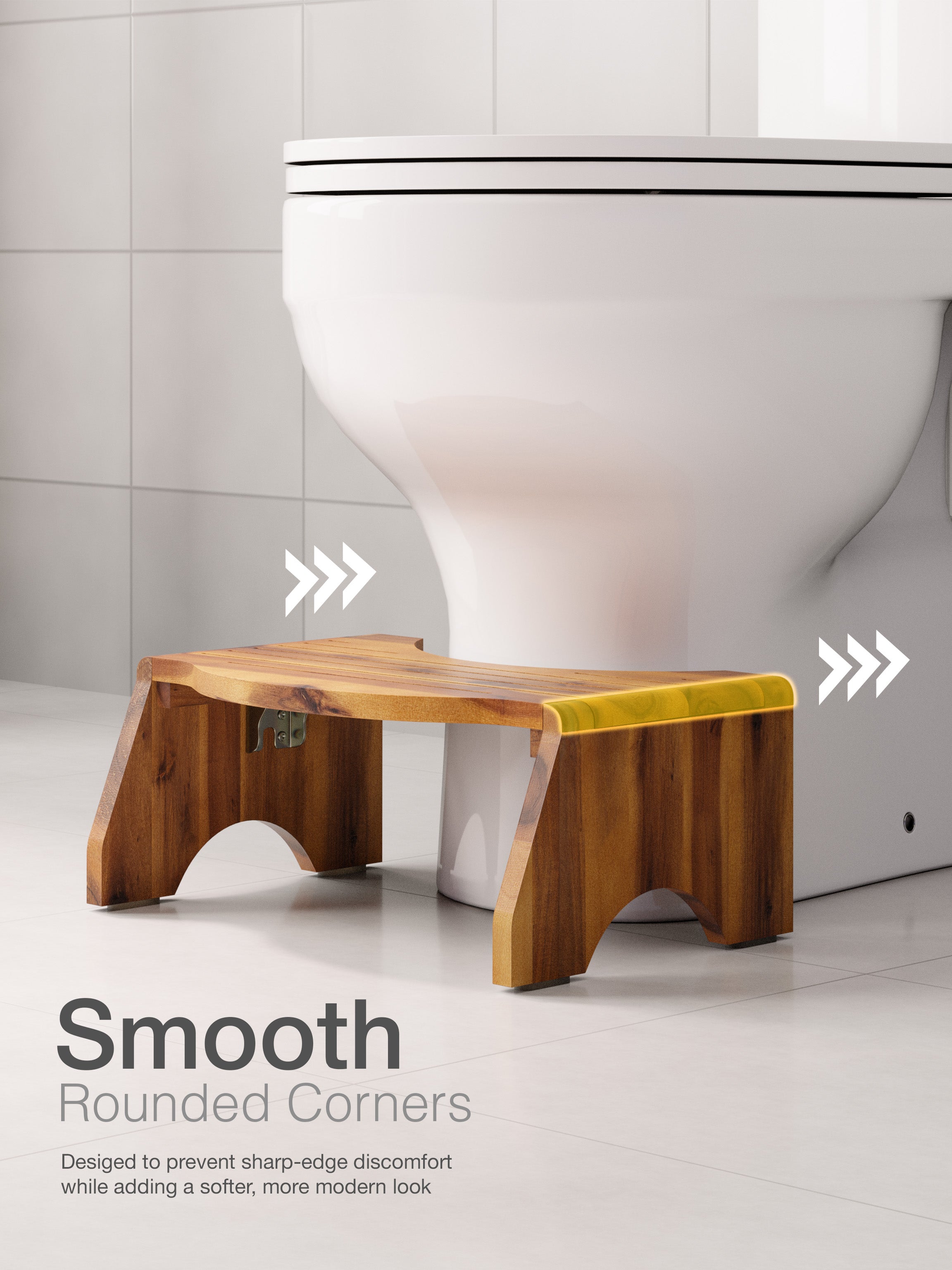 7"Toilet Step Stool Foldable for Adult ( round edge ) - Acacia color-thumbmail-6