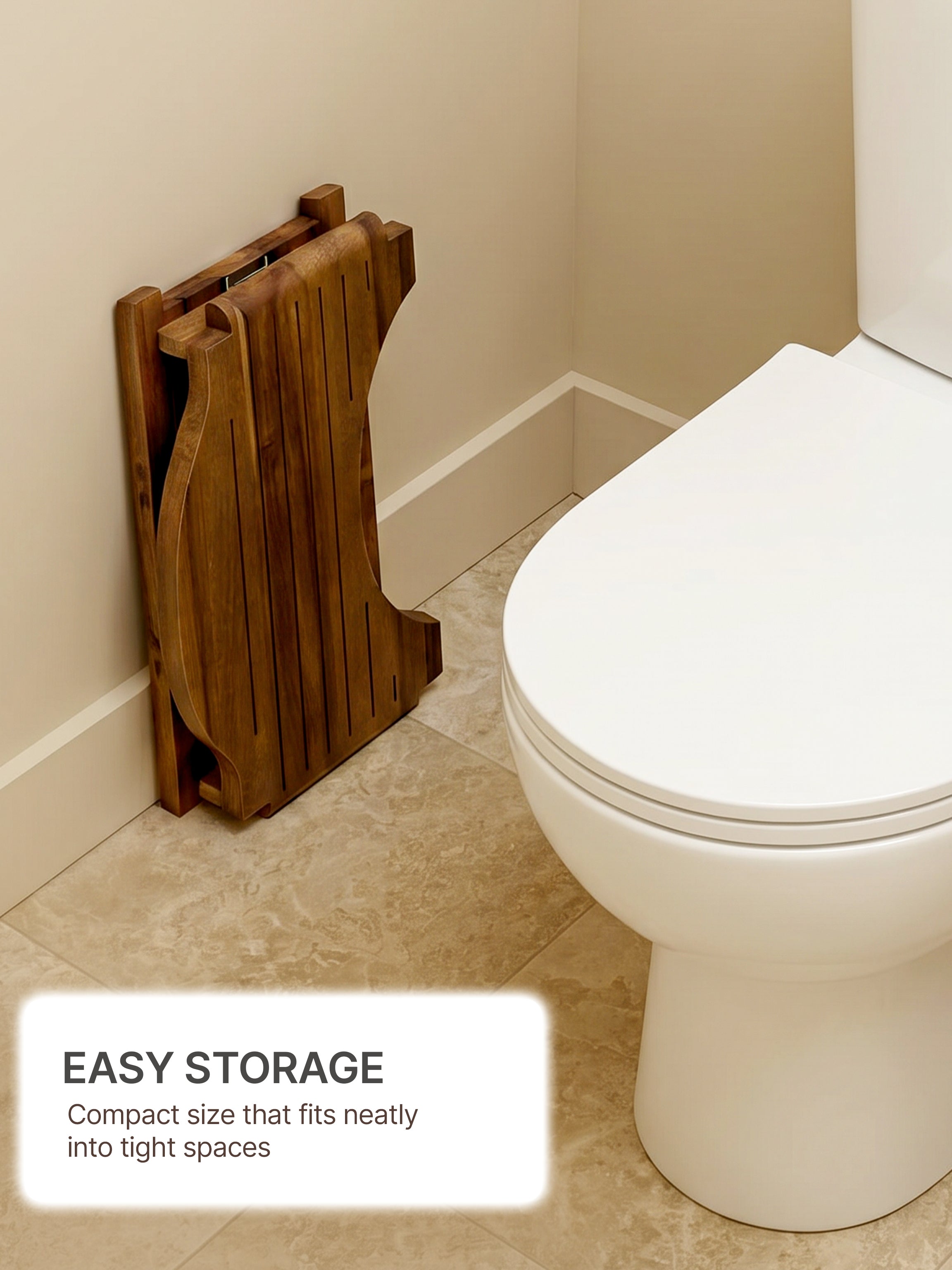 7"Toilet Step Stool Foldable for Adult (round edge) - Walnut color-thumbmail-8